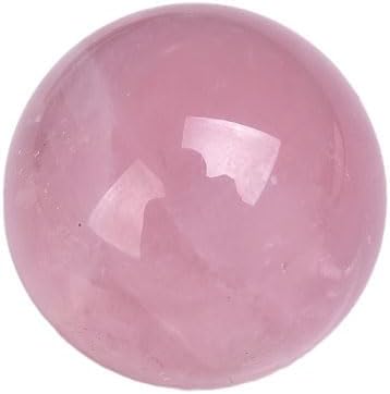 Natural Rose Quartz Healing Crystal Gemstone Sphere Ball for Reiki Balancing Meditation Energy Home and Office Decoration (6.5-7cm, Rose Quartz)