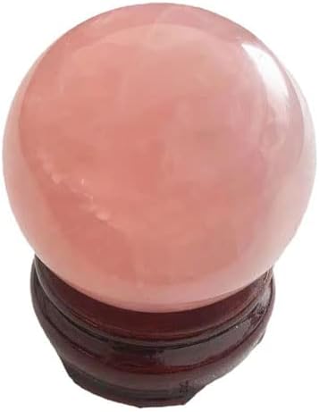 Natural Rose Quartz Healing Crystal Gemstone Sphere Ball for Reiki Balancing Meditation Energy Home and Office Decoration (5-5.5cm, Rose Quartz)