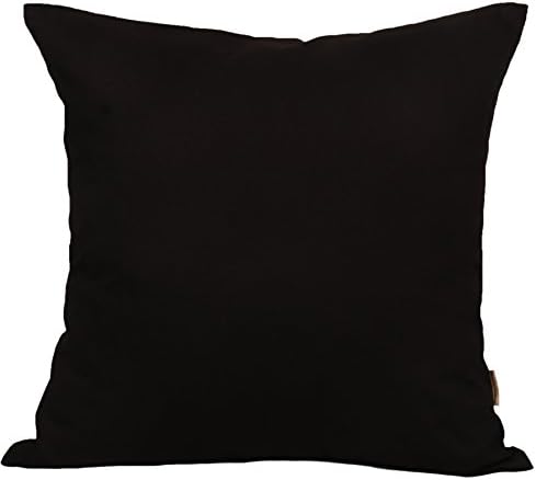 TangDepot Handmade Decorative Solid 100% Cotton Canvas Throw Pillow Covers/Cushion Covers, 45 Colors Available - (20" x20" , Black, 2 Count (Pack of 1))