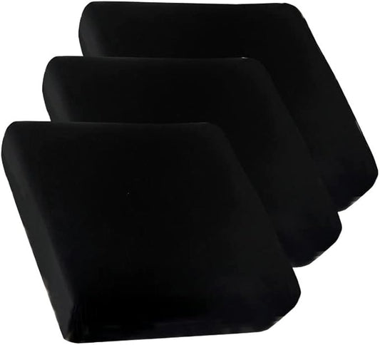 HOOBUY Waterproof Couch Cushion Cover 3Pieces Stretch Sofa Slipcovers Furniture Protector with Elastic Suitable for 3 Seater Sofa (3, Black)