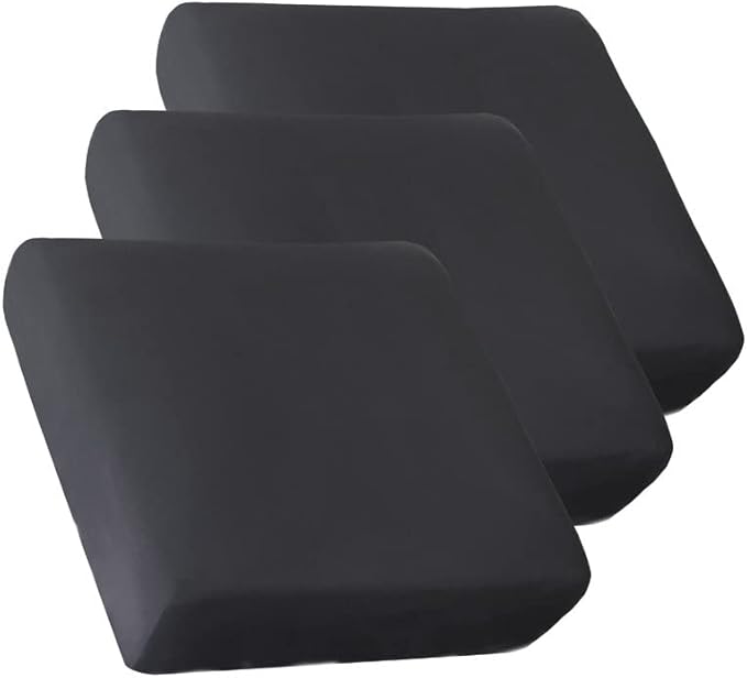 HOOBUY Waterproof Couch Cushion Cover 3Pieces Stretch Sofa Slipcovers Furniture Protector with Elastic Suitable for 3 Seater Sofa (3, Grey)