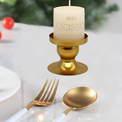 Gold Votive Candle Holders Brass Candlestick Holders Vintage Φ6cm/2.36in Pillar Candle Holder Tealight Holder for Table Centerpiece Wedding Christmas Birthday Party Decoration
