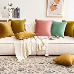 MIULEE Fall Pack of 2 Dark Gold Decorative Velvet Throw Pillow Cover Soft Pillowcase Solid Square Cushion Case for Sofa Bedroom Car 20x20 Inch 50x50 cm