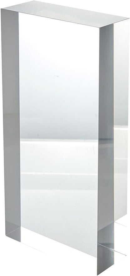 CiaoHER 2in Thickness Solid Acrylic Cube Display Block Clear Polished Pedestal Stand Riser Solid Base 2" x 5" x 10", 1 Pack