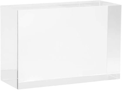 Clear Solid Acrylic Block - 6" x 4" x 2.36" All Diamond Polished Rectangle Clear Acrylic Cube for Display - Plexiglass Lucite Jewellery Block