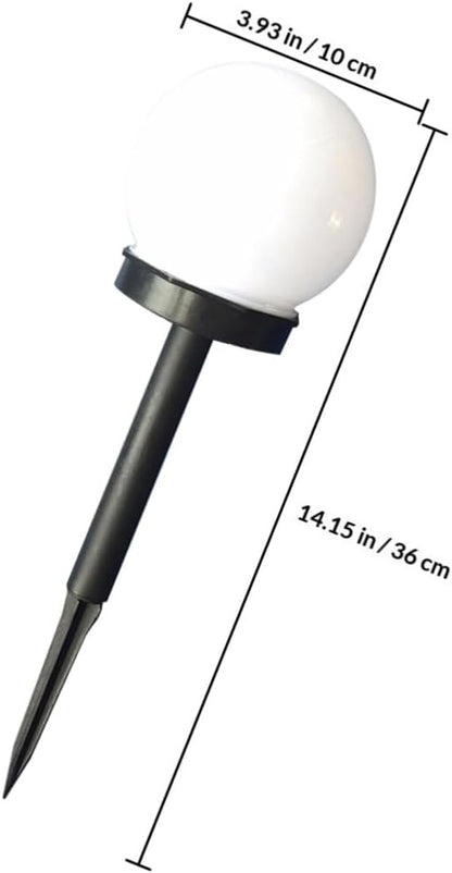 GALPADA 4pcs Solar Path Lights Outdoor White Glow Bubble Shaped Lawn LED Sphere Lights with Solar Panel for Garden Landscape Lighting
