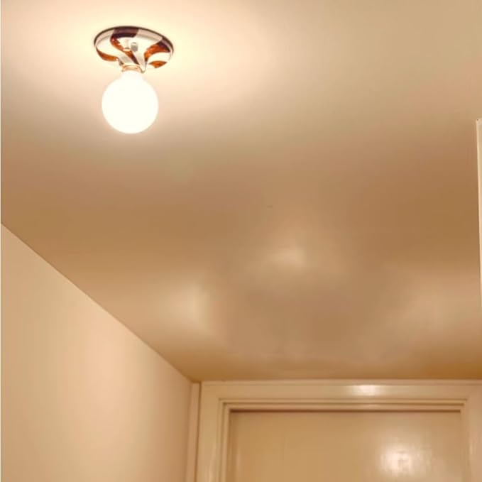 Retro Red Striped Ceiling Light Ceramic Flush Mount Ceiling Lamps Modern Mini Wall Sconce Spherical Fixture for Hallway Entryway Bedroom Kitchen Decorative Lamp