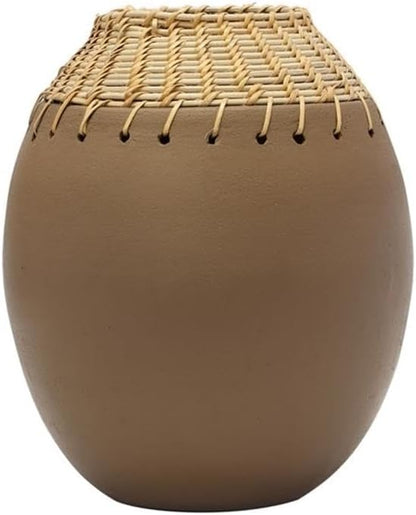 Pemberly Row Handmade Modern Transitional Natural Terracotta Vase