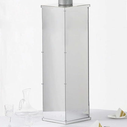 Efavormart 40" Silver Mirror Finish Wedding Decor Ideas - Clear Display Box with Interchangeable Lid and Base - Perfect for Centerpiece Display in Weddings, Baby Showers, Parties