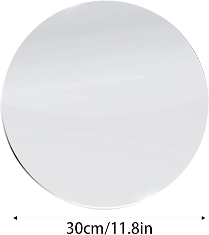 DARENYI 12 inch Glass Round Mirror with Adhesive Tapes, Frameless Wall Mounted Circle Mirror for Wall Door Home Bathroom Bedroom Living Room Decor