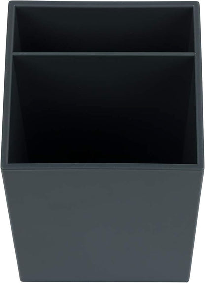 JAM Paper Plastic Pen Holder - Grey - Desktop Pencil Cup Sold Individually