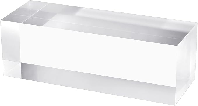 CiaoHER 2in Thickness Solid Acrylic Cube Display Block Clear Polished Pedestal Stand Riser Solid Base 2" x 2" x 6", 1 Pack