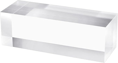 CiaoHER 2in Thickness Solid Acrylic Cube Display Block Clear Polished Pedestal Stand Riser Solid Base 2" x 2" x 6", 1 Pack