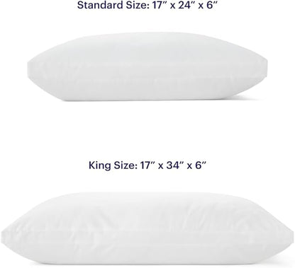 Purple Cloud Pillow - King Size, Hypoallergenic Gel Fiber Fill for Plush, Cloud-Like Comfort - Molds to Support Head & Neck, Won’t Clump or Flatten