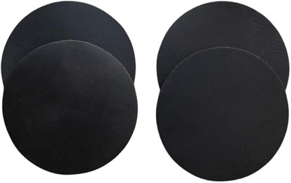 Real Natural Grain Leather Coasters – Durable Non-Slip (Black) Distressed Design, Set of 4 for Table Protection in Home, Office, Kitchen, and Bar