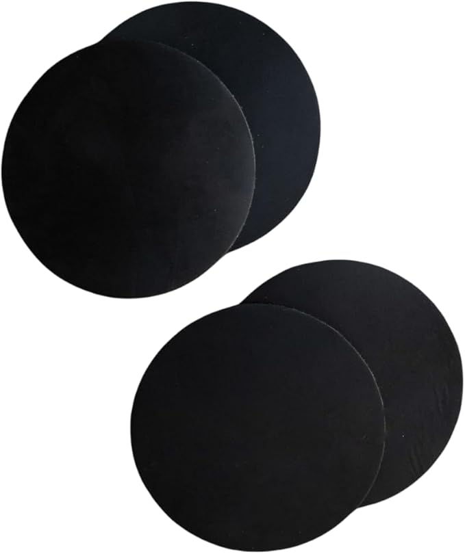 Real Natural Grain Leather Coasters – Durable Non-Slip (Black) Distressed Design, Set of 4 for Table Protection in Home, Office, Kitchen, and Bar