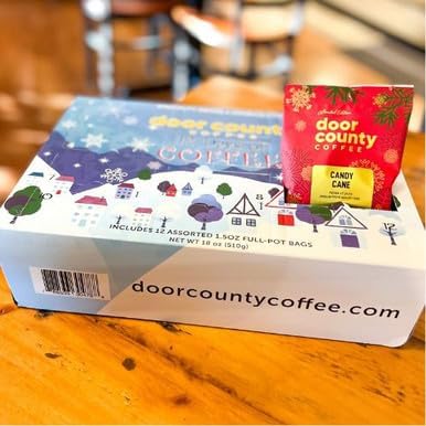 12 Days of Coffee - 2025 Christmas Advent Calendar - 12 Flavored Ground Full-Pot Bags - Unique Flavor Each Day