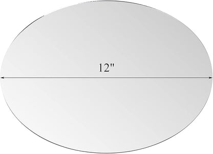 Suwimut Set of 12 Round Mirrors for Centerpieces, 12 Inch Glass Mirrors Candle Plate Circle Mirror Trays Large Glass Mirror Tiles for Table Centerpieces, Wedding, Party Decorations, Crafts, Wall Decor