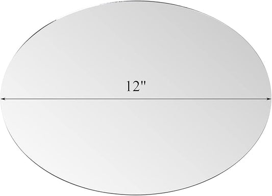 Suwimut Set of 12 Round Mirrors for Centerpieces, 12 Inch Glass Mirrors Candle Plate Circle Mirror Trays Large Glass Mirror Tiles for Table Centerpieces, Wedding, Party Decorations, Crafts, Wall Decor