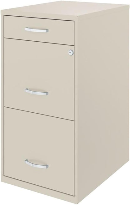 Scranton & Co Set of 2 18" D 3-Drawer Metal Filing Cabinet with Pencil Drawer
