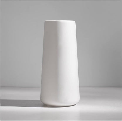 Ceramic Vases - Nordic Minimalism Style Decoration, Elegant Vase for Mantel, Table, Living Room Decoration, White Modern Geometric Decorative Flowers Vases for Home Decor