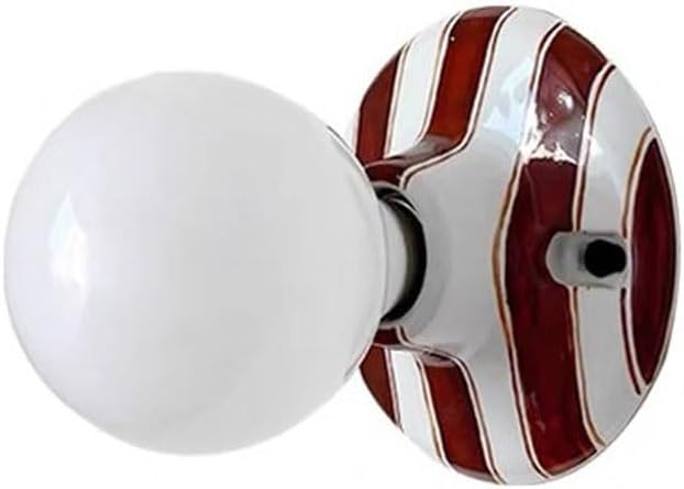 Retro Red Striped Ceiling Light Ceramic Flush Mount Ceiling Lamps Modern Mini Wall Sconce Spherical Fixture for Hallway Entryway Bedroom Kitchen Decorative Lamp