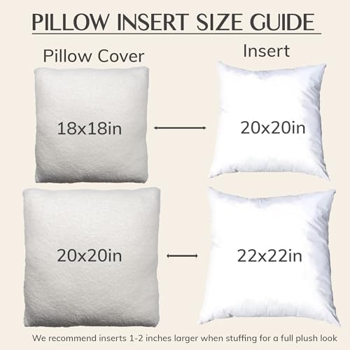 SAMIAH LUXE Cream Teddy Boucle Pillow Covers 20x20 2pcs for Home Living Room Decor, Sherpa Textured Decorative Throw Pillow Covers for Boho Decor, Square Throw Cushion Euro Shams for Modern Farmhouse