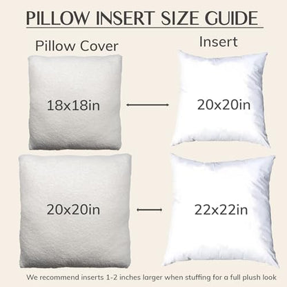 SAMIAH LUXE Cream Teddy Boucle Pillow Covers 20x20 2pcs for Home Living Room Decor, Sherpa Textured Decorative Throw Pillow Covers for Boho Decor, Square Throw Cushion Euro Shams for Modern Farmhouse