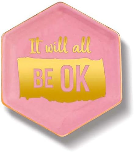 Stephanie Imports Ceramic Trinket Plate and Decorative Jewelry Dish (It Will All Be Okay)