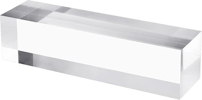 CiaoHER 2in Thickness Solid Acrylic Cube Display Block Clear Polished Pedestal Stand Riser Solid Base 2" x 2" x 8", 1 Pack