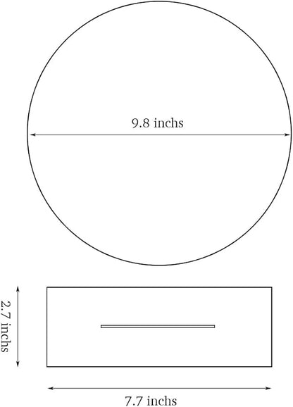 10'' Circle Shape Mirror for Room Decor, Acrylic Mirror with Wood Stand, Frameless Makeup Mirror for Desk Decor, Unique Decor for Bedroom Accessories (Round)