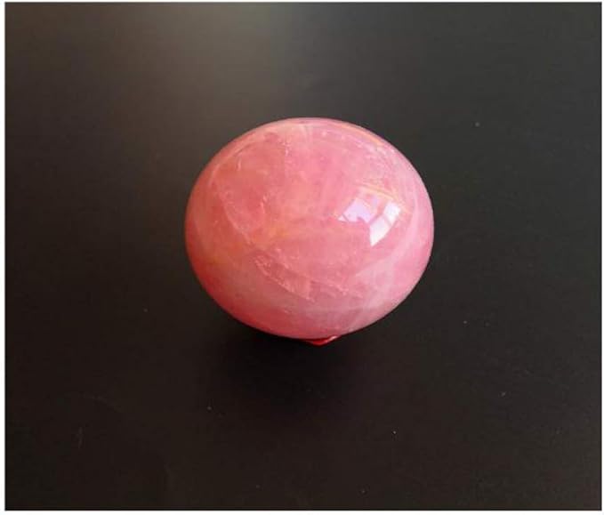 Natural Rose Quartz Healing Crystal Gemstone Sphere Ball for Reiki Balancing Meditation Energy Home and Office Decoration (6-6.5cm, Rose Quartz)