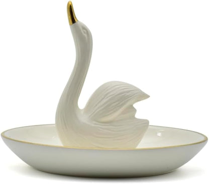 Swan Posture Trinket Tray Decorative Ring Holder Jewelry Storage Dish
