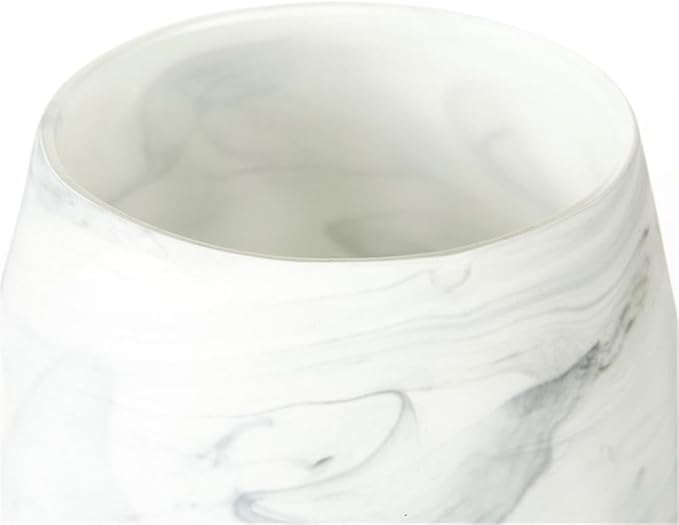 Maklaine Traditional Short Gray/Cream Ceramic Abstract Pattern Vase