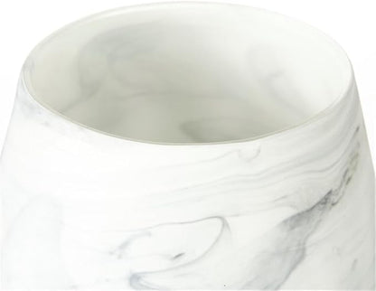 Maklaine Traditional Short Gray/Cream Ceramic Abstract Pattern Vase