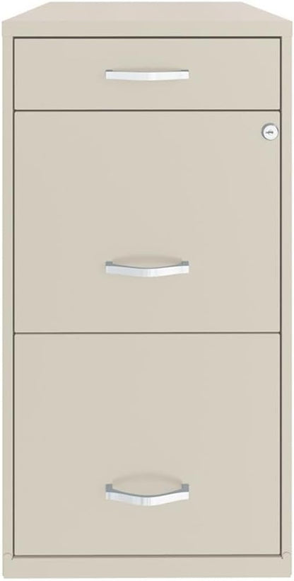 Scranton & Co Set of 2 18" D 3-Drawer Metal Filing Cabinet with Pencil Drawer