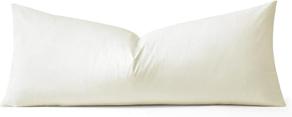 Artscope Luxury Velvet Lumbar Pillow Cover Super Soft Decorative Rectangle Throw Pillow Covers Case Cushion Covers for Sofa Couch Bedroom Car Decor 14x36 Inch Cream White