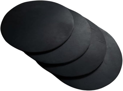 Real Natural Grain Leather Coasters – Durable Non-Slip (Black) Distressed Design, Set of 4 for Table Protection in Home, Office, Kitchen, and Bar