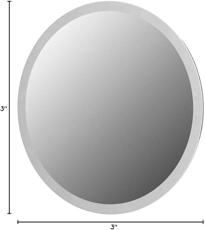 Plymor 3" Round, 3mm Thick Beveled Glass Mirror Circle