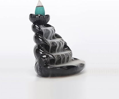 Handmade Backflow Incense Holder, Incense Burner Ornament, Ceramics Waterfall Incense Seat, Zen Decor