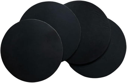 Real Natural Grain Leather Coasters – Durable Non-Slip (Black) Distressed Design, Set of 4 for Table Protection in Home, Office, Kitchen, and Bar