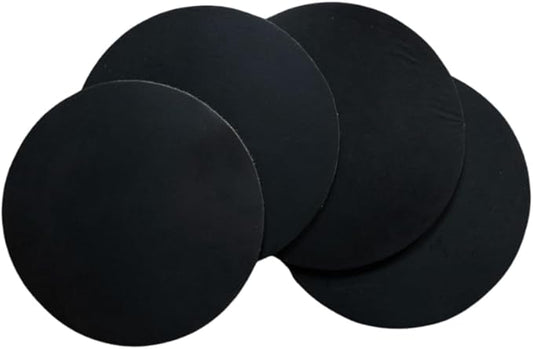 Real Natural Grain Leather Coasters – Durable Non-Slip (Black) Distressed Design, Set of 4 for Table Protection in Home, Office, Kitchen, and Bar