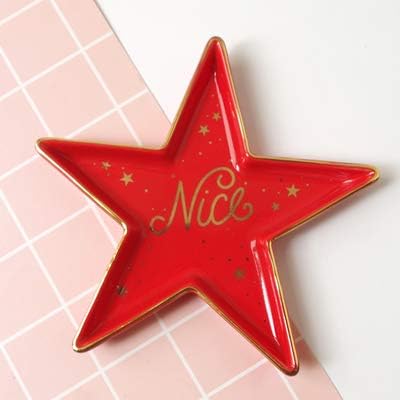 Stephanie Imports Star-Shaped Nice Ceramic Trinket Plate and Decorative Jewelry Dish