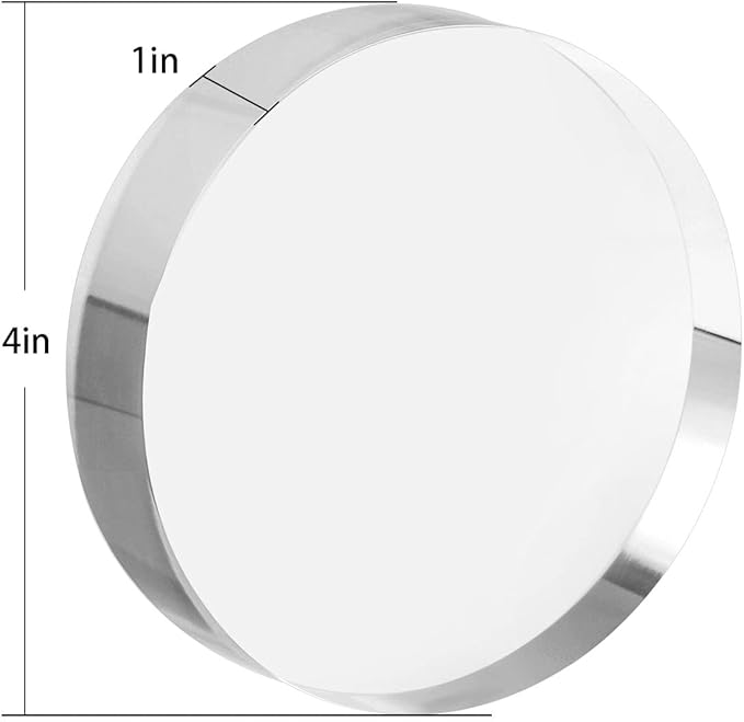CiaoHER 1in Thickness 4in Diameter Acrylic Disc Display Block Clear Polished Round Pedestal Stand Riser 4" x 4" x 1", 1 Pack
