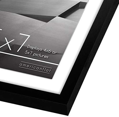 Americanflat 10x10 Picture Frame with Shatter-Resistant Glass - Use as 8x8 Frame with Mat or Display 10x10 Photo Without Mat - Streamline Collection - Square Frames for Tabletop or Wall - Black