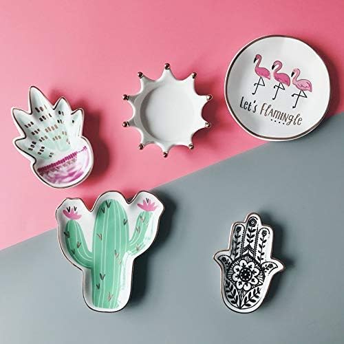 Stephanie Imports Cactus Ceramic Trinket Plate and Decorative Jewelry Dish