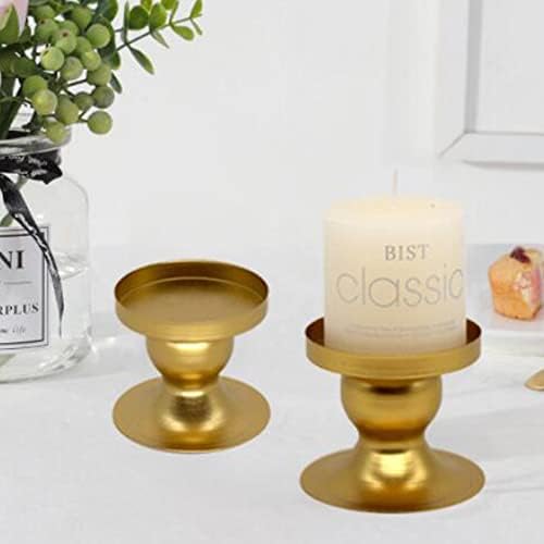 Gold Votive Candle Holders Brass Candlestick Holders Vintage Φ6cm/2.36in Pillar Candle Holder Tealight Holder for Table Centerpiece Wedding Christmas Birthday Party Decoration