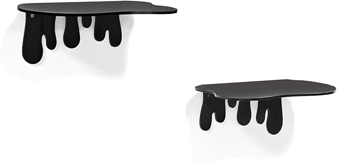 SetGame 2-Pack Acrylic Small Wall Shelves - 7 Inch Floating Shelf for Walls, Home Wall Display Ledges for Storage, Room Décor, Small Album & Items Organizer Display