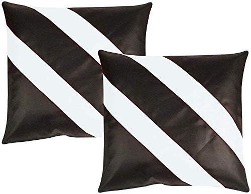 Lambskin Leather Pillow Cover - Sofa Cushion Case - Decorative Throw Covers for Living Room & Bedroom, 20x20 Inches - Tan White Pack of 2