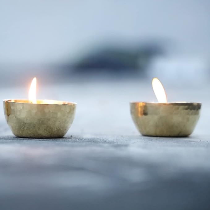 Handmade Hammered Brass Tealight Holder Set of 3 Votive Holders -2.5X1 DH inches Party Decoration